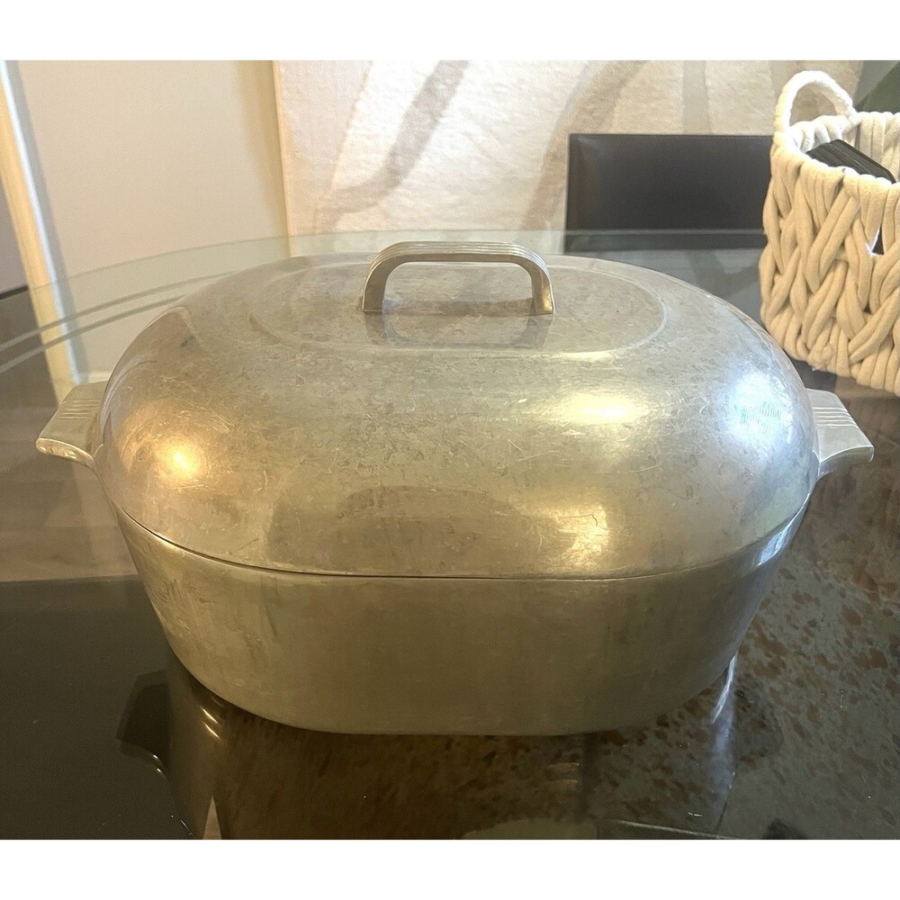 Vintage Wagner Ware Sidney-O Magnalite 4267-P 13 Qt Oval Roaster Lid & Trivet